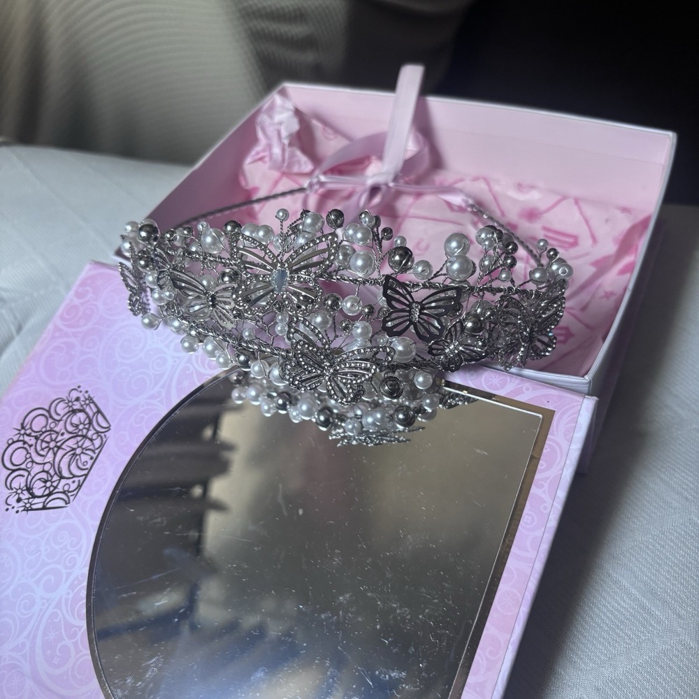 ALDO x Wicked Glinda's Dazzling Tiara Crown Butterfly Pearl Hair Accessory